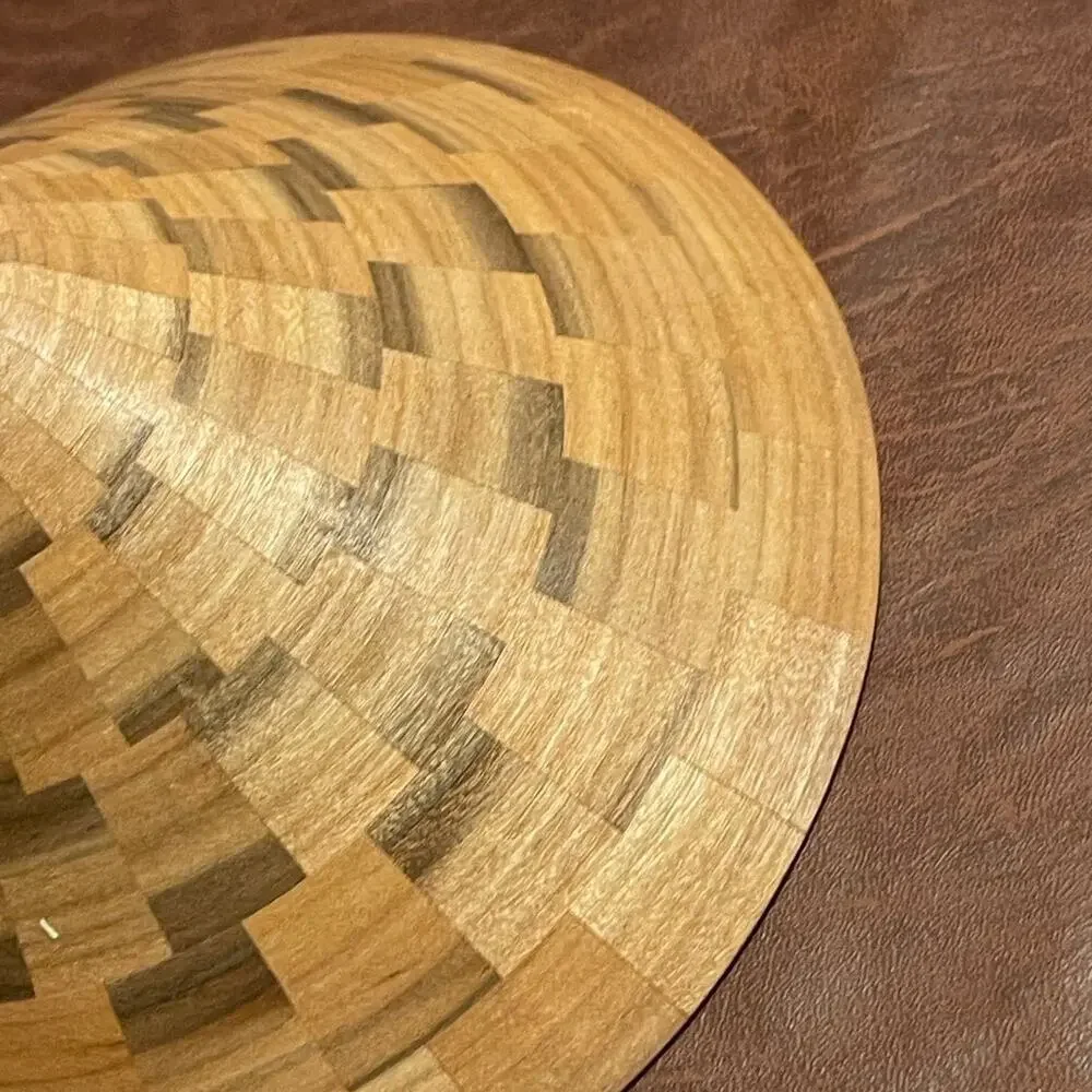 Weaved Wood Basket artistic 7-3/4” beautiful